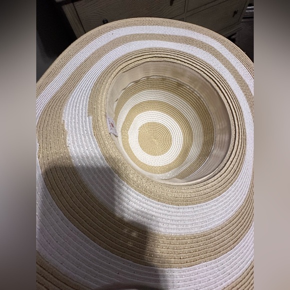 ‼️RARE‼️🎸SHADE & SHORE🎸🔥NWT🔥Striped Packable Straw Sun Hat - Picture 6 of 13